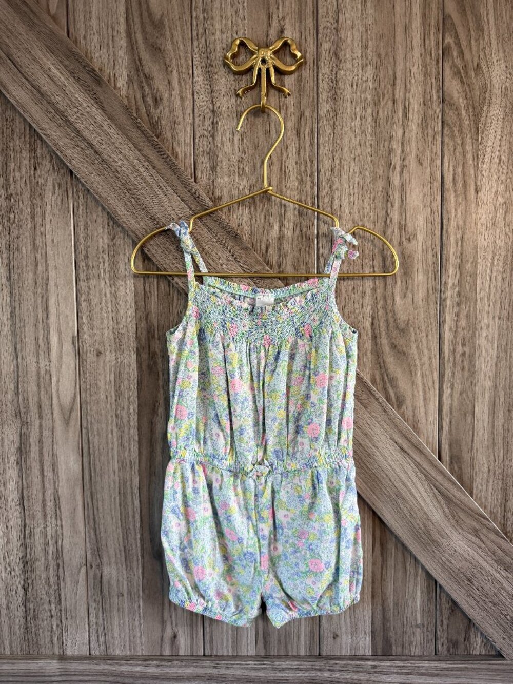 Carter's Girls Floral Print Smocked Romper